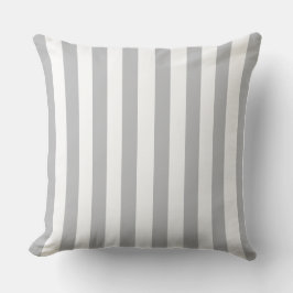 Grey & White Striped  Kissen
