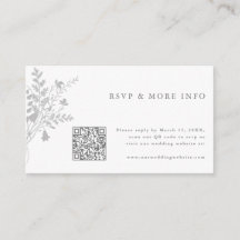 Grey & White Wildblume Wedding RSVP