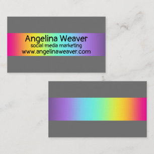 Grey With Rainbow Stripe Custom Business Card Visitenkarte