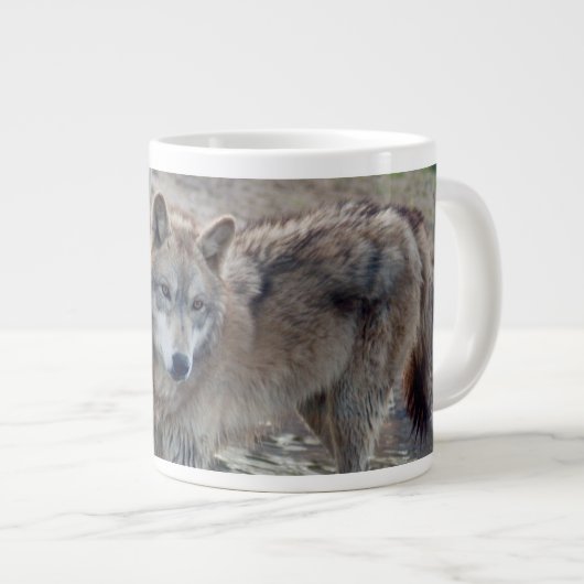 grey-wolf-14 Jumbo-Tasse (Vorderseite Rechts)