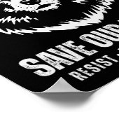 Grey Wolf Bear Resist Schützen Nationalpark Frauen Poster (Ecke)