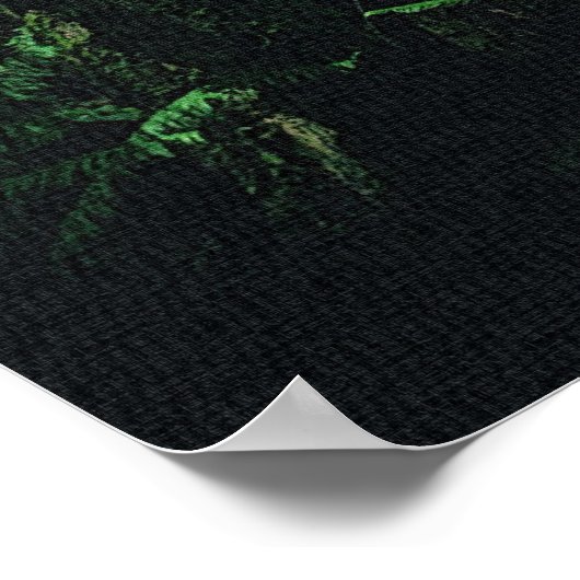 Grey Wolf Spirit in Forest Eco Fantasy Art Poster (Ecke)