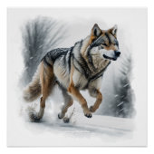 Grey Wolf Tierart Poster (Vorderseite)