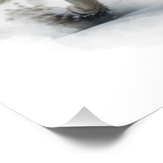 Grey Wolf Tierart Poster (Ecke)