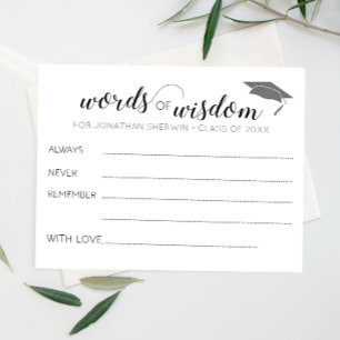 Grey Words of Wisdom Grad Cap Abschluss Ratschläge