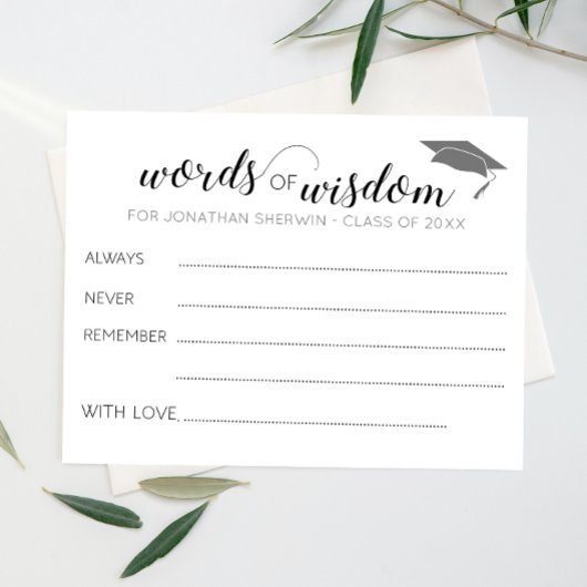 Grey Words of Wisdom Grad Cap Abschluss Ratschläge