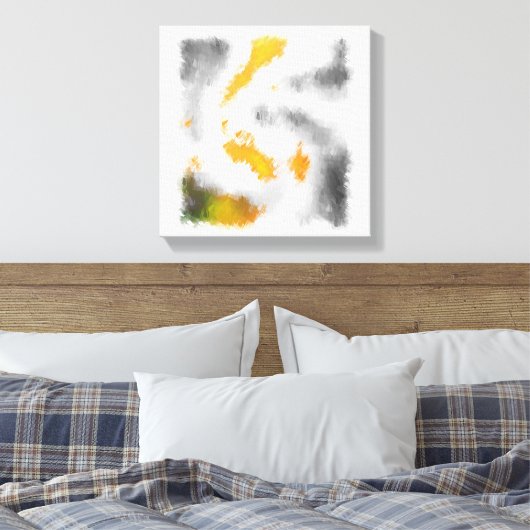 Grey yellow orange green black white abstract leinwanddruck (Insitu (Schlafzimmer))