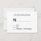 Grey & Yellow Wedding RSVP Karte (Rückseite)