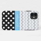 Grey Zickzack Black Polka Dot Blue iPhone 5 Fall Case-Mate iPhone Hülle (Rückseite (Horizontal))