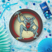 Greyback Werewolf Blored Full Moon Halloween Pappteller (Party)