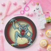 Greyback Werewolf Blored Full Moon Halloween Pappteller (Party)