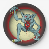 Greyback Werewolf Blored Full Moon Halloween Pappteller (Vorderseite)