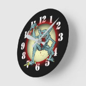 Greyback Werewolf Blored Full Moon Halloween Runde Wanduhr (Winkel)