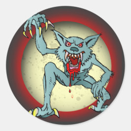 Greyback Werewolf Blored Full Moon Halloween Runder Aufkleber