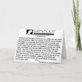 Greyfoot Katzen-Rettungs-schwarze u. weiße Karte (Rückseite)