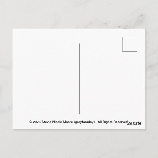 Greyforaday Red Floral Card Postkarte (Rückseite)