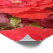 greyforaday Red Floral Print Poster (Ecke)
