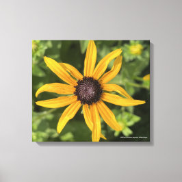 greyforaday Yellow Floral Print Leinwanddruck