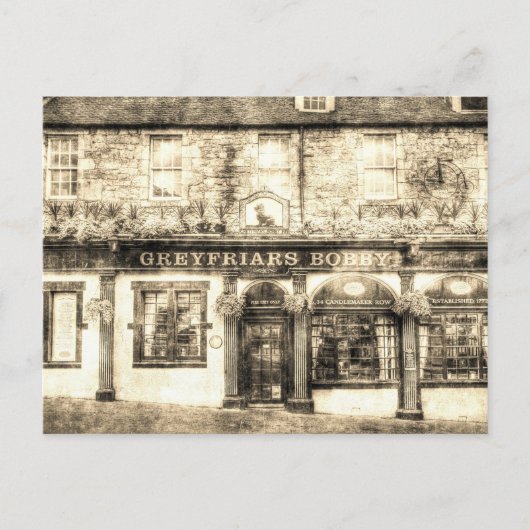 Greyfriars Bobby Pub Edinburgh Vintag Postkarte (Vorderseite)