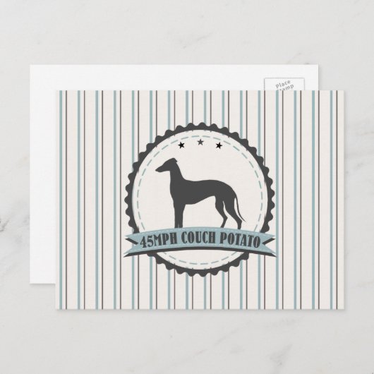Greyhound 45 mph Racing Hound Dog Emblem Postkarte (Vorne/Hinten)