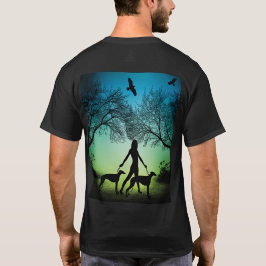Greyhound Abend Walk T-Shirt (Rückseite)