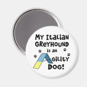 Greyhound Agility Magnet (Vorderseite/Rückseite)