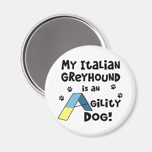 Greyhound Agility Magnet (Vorderseite/Rückseite)