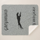 GREYHOUND "Agility und Gnade" Sherpa Decke. Sherpadecke (Vorderseite (Horizontal))
