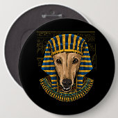 Greyhound Ägyptischer Pharao Historiker Button (Vorne & Hinten)