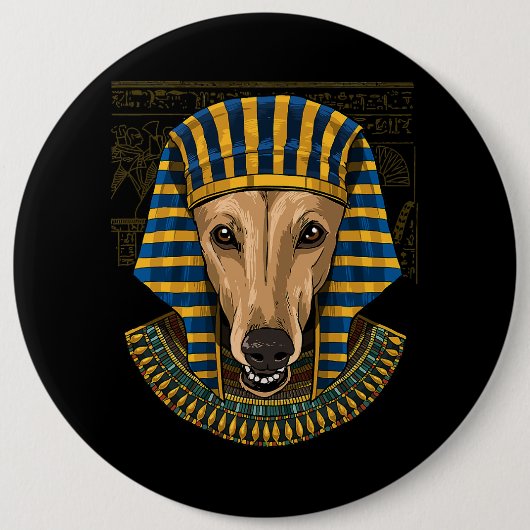 Greyhound Ägyptischer Pharao Historiker Button (Vorderseite)