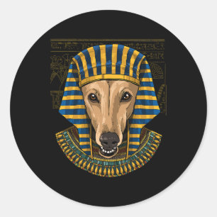 Greyhound Ägyptischer Pharao Historiker Runder Aufkleber