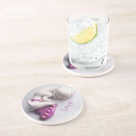 Greyhound Angel Untersetzer (Seite)