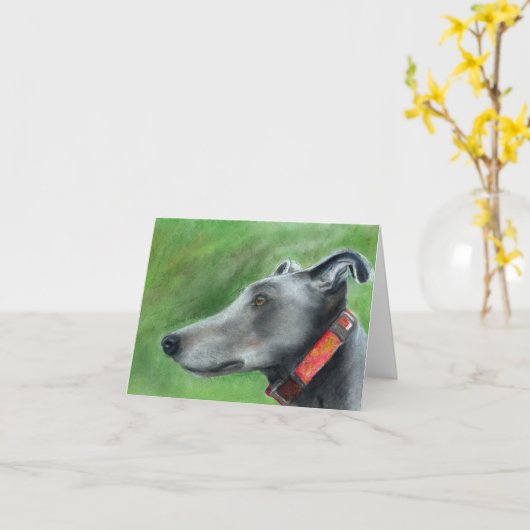 Greyhound Art Card (a53) Karte (Gelbe Blume)