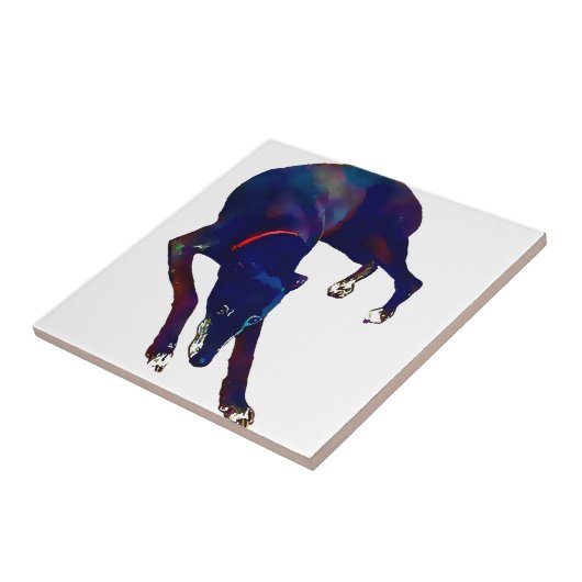 Greyhound Art Fliese (Seite)