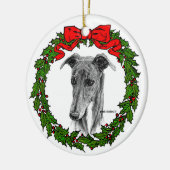 Greyhound Art von Glenda S. Harlan Keramik Ornament (Links)