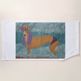 Greyhound at the Beach Strandtuch