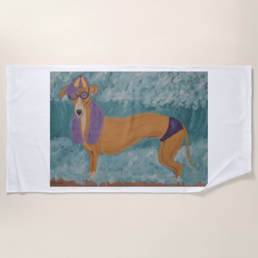 Greyhound at the Beach Strandtuch (Vorderseite)