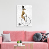 Greyhound auf Black Penny Farthing Bike Leinwanddruck (Insitu (Wohnzimmer))