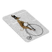 Greyhound auf Black Penny Farthing Bike Magnet (Rechte Seite)