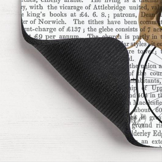 Greyhound auf Black Penny Farthing Bike Mousepad (Ecke)