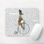 Greyhound auf Black Penny Farthing Bike Mousepad (Mit Mouse)