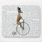 Greyhound auf Black Penny Farthing Bike Mousepad (Vorne)