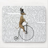 Greyhound auf Black Penny Farthing Bike