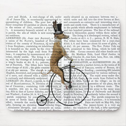 Greyhound auf Black Penny Farthing Bike Mousepad (Vorne)