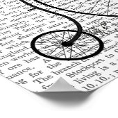 Greyhound auf Black Penny Farthing Bike Poster (Ecke)