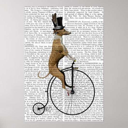 Greyhound auf Black Penny Farthing Bike Poster (Vorne)
