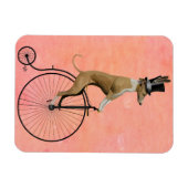 Greyhound auf Black Penny Farthing Magnet (Horizontal)