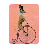 Greyhound auf Black Penny Farthing Magnet (Vertikal)