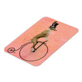 Greyhound auf Black Penny Farthing Magnet (Linke Seite)