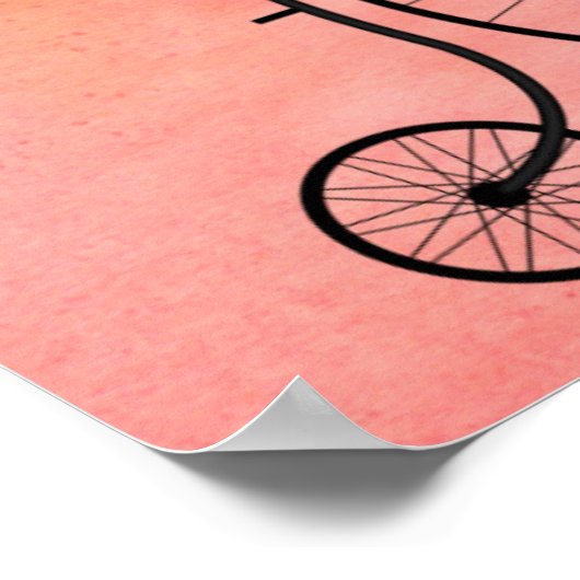 Greyhound auf Black Penny Farthing Poster (Ecke)